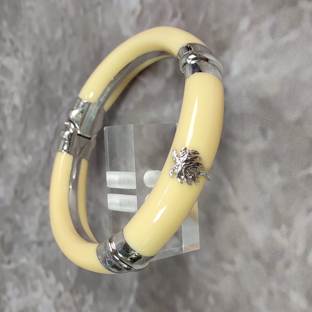 Acrylic/Sterling Silver Palm Tree Bracelet